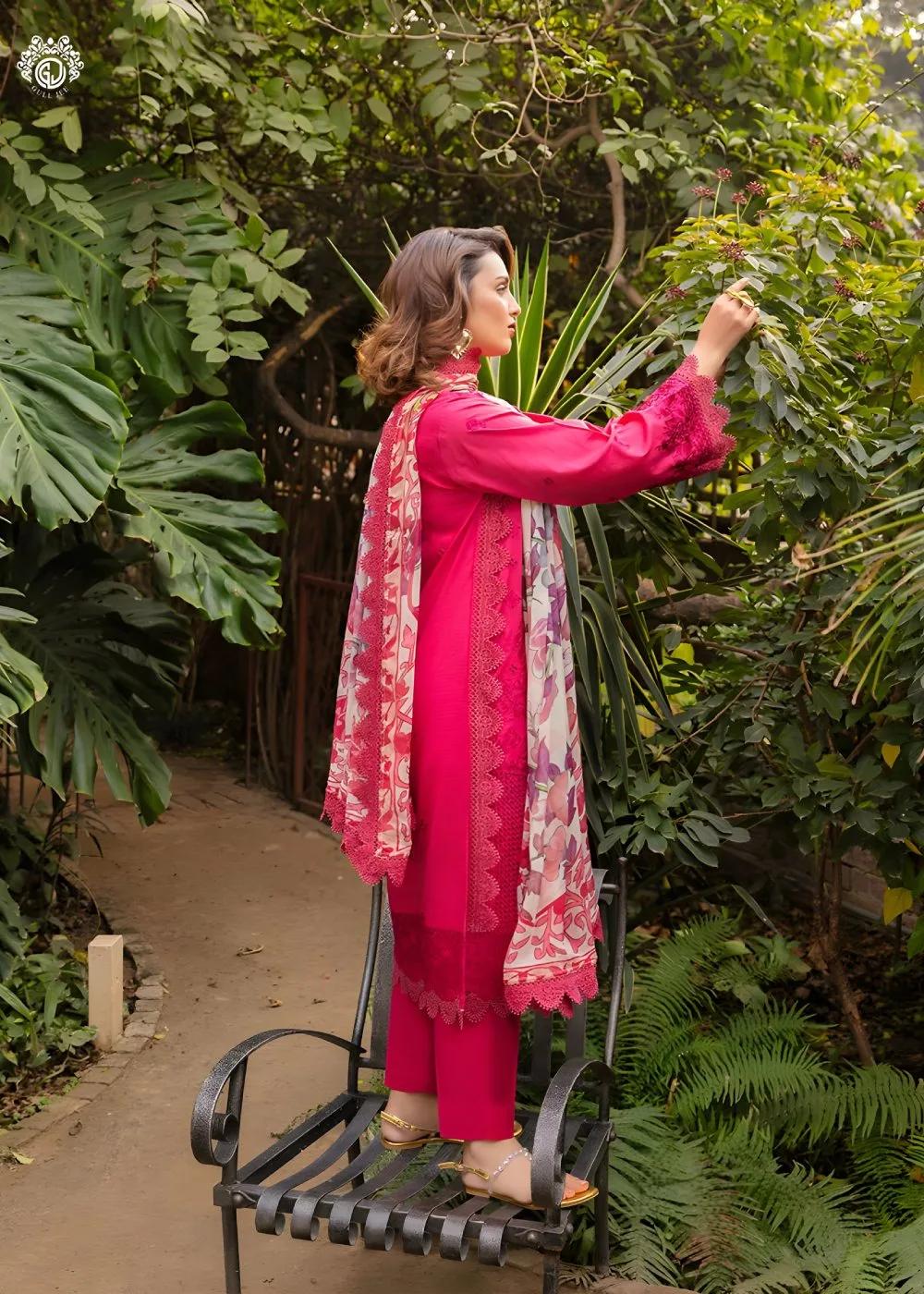 Gulljee 3-Piece Unstitched Exclusive Luxury Lawn Boring Embroidered Suit