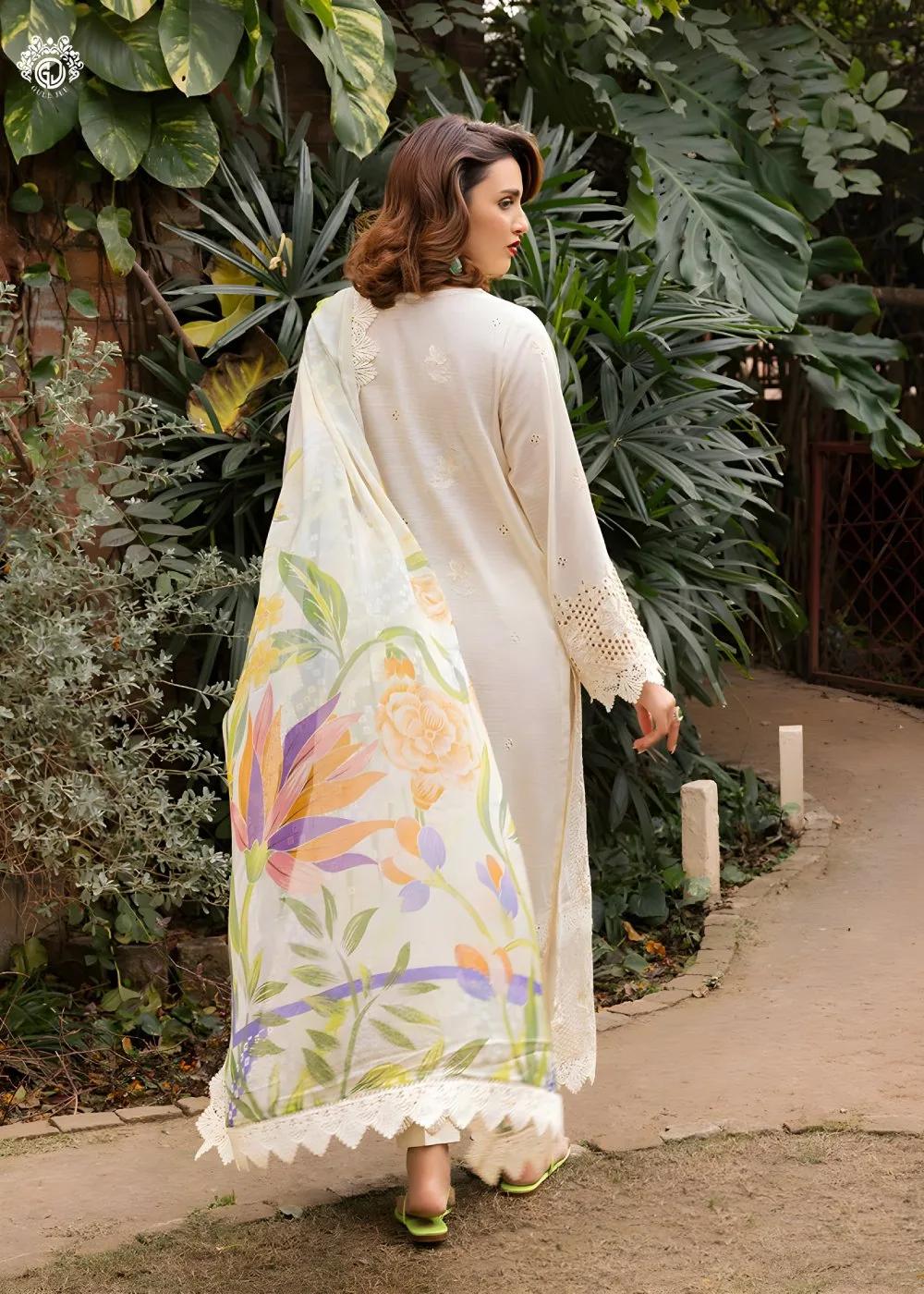 Gulljee 3-Piece Unstitched Exclusive Luxury Lawn Boring Embroidered Suit