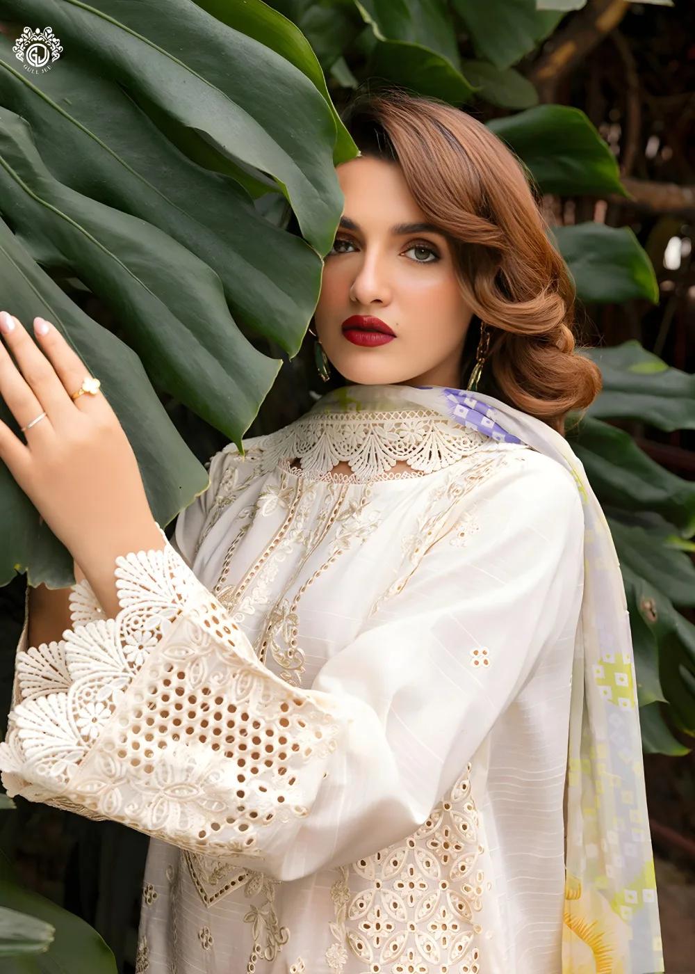 Gulljee 3-Piece Unstitched Exclusive Luxury Lawn Boring Embroidered Suit