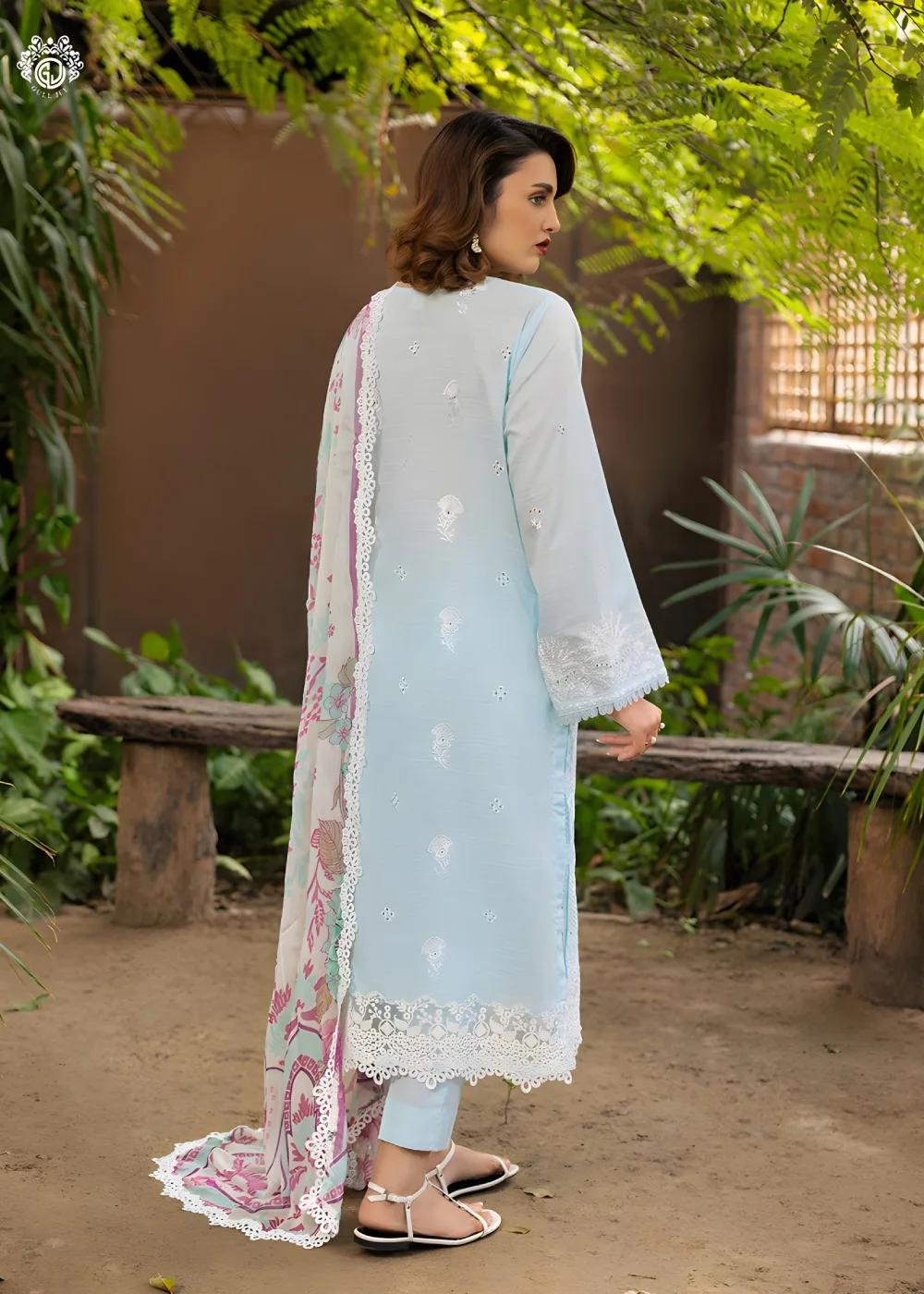 Gulljee 3-Piece Unstitched Exclusive Luxury Lawn Boring Embroidered Suit