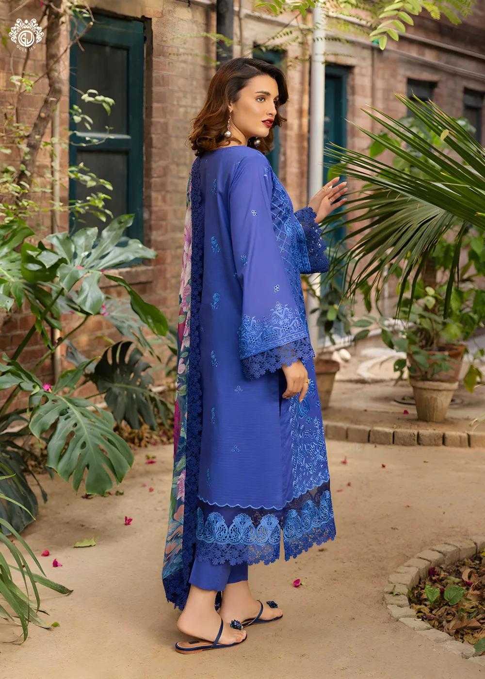 Gulljee 3-Piece Unstitched Exclusive Luxury Lawn Boring Embroidered Suit