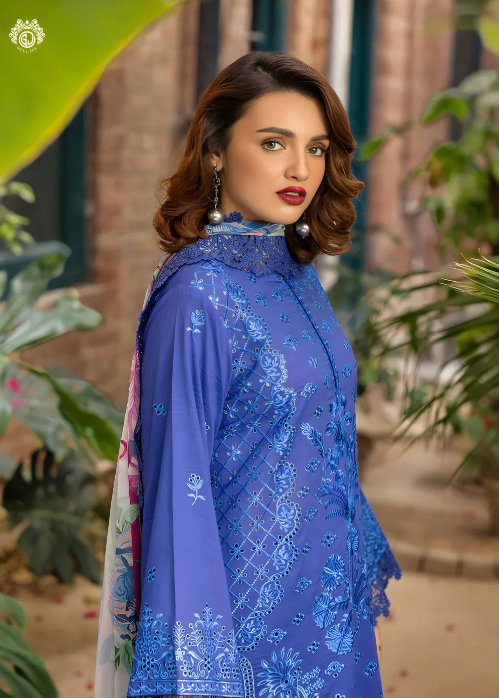 Gulljee 3-Piece Unstitched Exclusive Luxury Lawn Boring Embroidered Suit