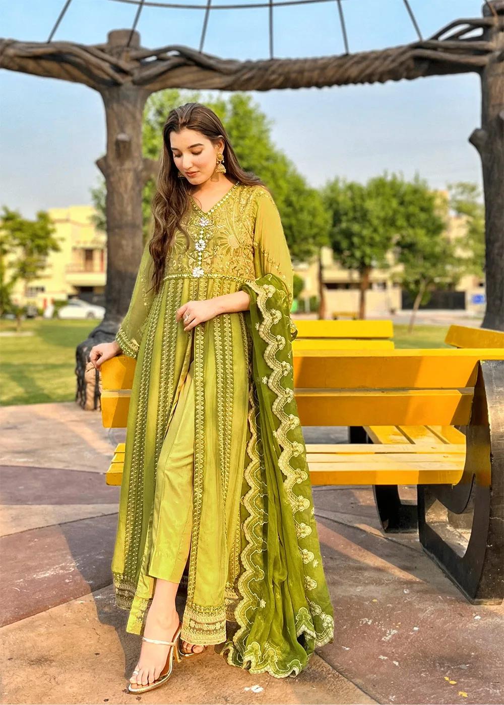 KHAS Store 3-Piece Unstitched Premium Embroidered Luxury Chiffon Suit KNAC-1769