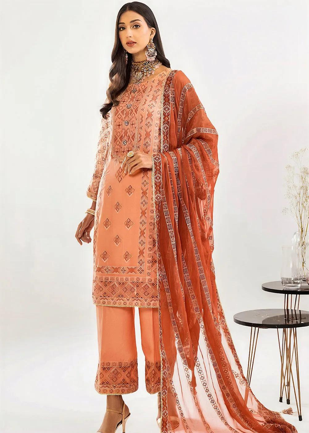 Khas Store 3-Piece Unstitched Premium Embroidered Luxury Chiffon Suit KNAC-1766