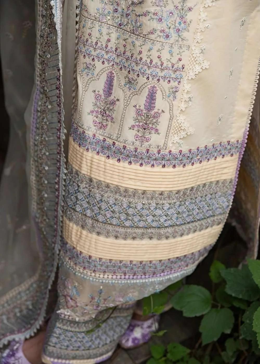 Qalamkar Party Suits for Women - Rahi Luxury Festive Lawn Collection EB-09 DAPHNE