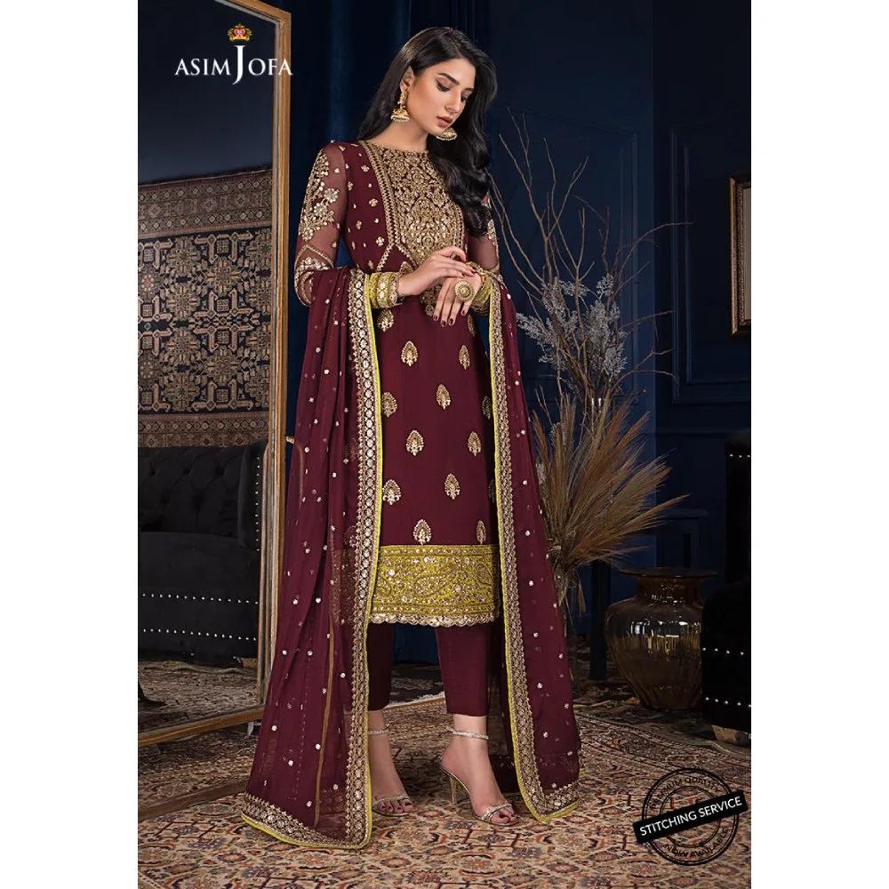 Ramsha Embroidered Chiffon Collection AJRE-08 | Asim Jofa
