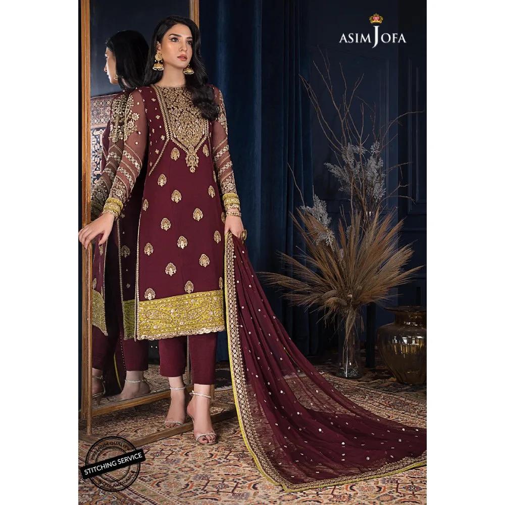Ramsha Embroidered Chiffon Collection AJRE-08 | Asim Jofa