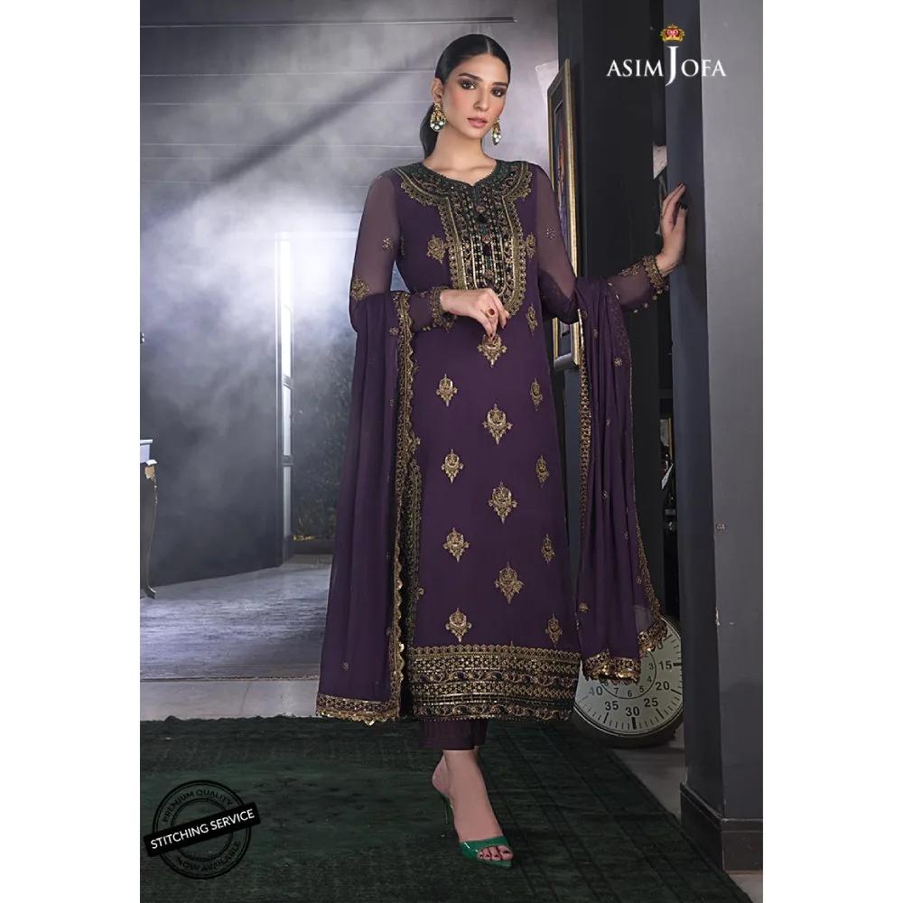 Ramsha Heavy Embroidered Chiffon Collection AJRE-04 | Asim Jofa