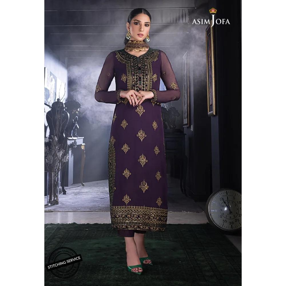 Ramsha Heavy Embroidered Chiffon Collection AJRE-04 | Asim Jofa