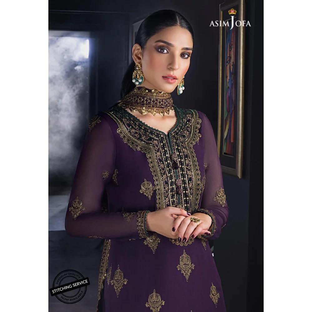 Ramsha Heavy Embroidered Chiffon Collection AJRE-04 | Asim Jofa