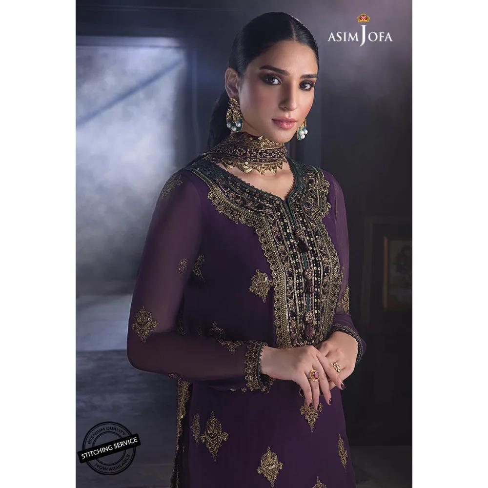 Ramsha Heavy Embroidered Chiffon Collection AJRE-04 | Asim Jofa