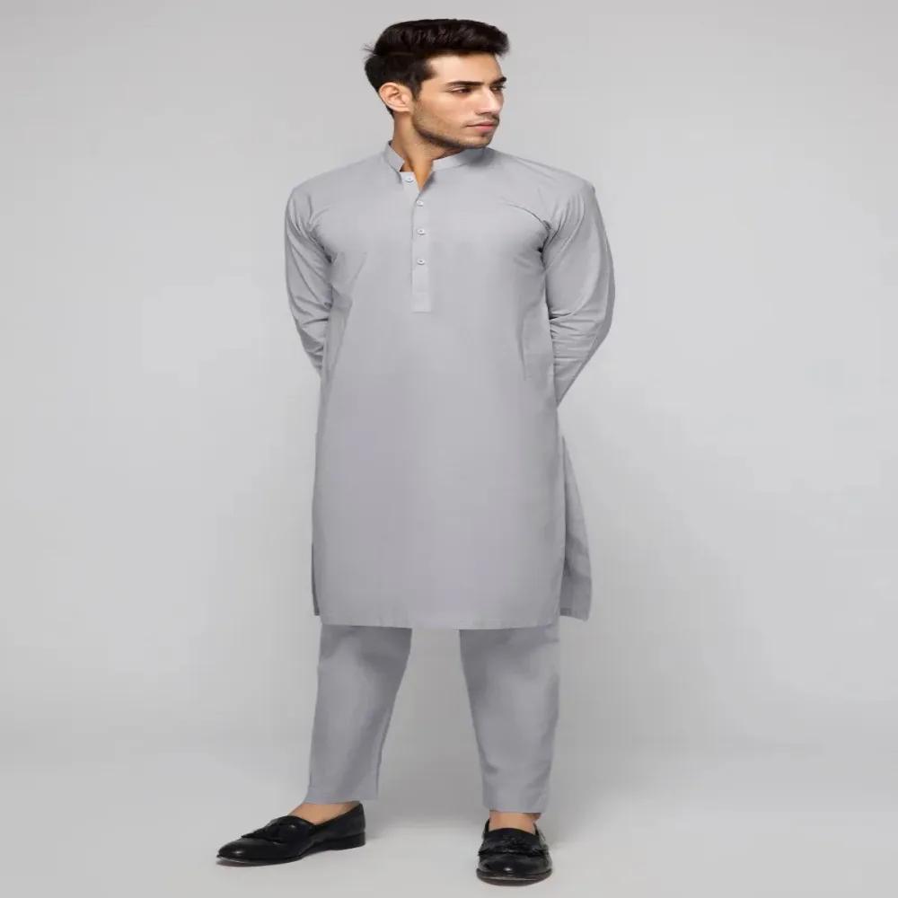 Silver Grey Unstitched Fabric Mega Super | Gul Ahmed Men Collection