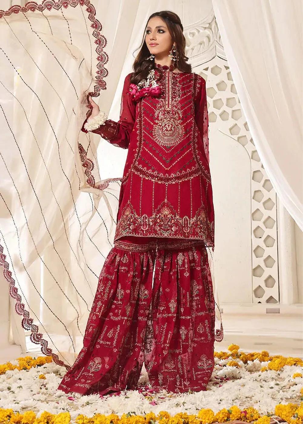 Unveiling the Opulent Khas Store Sale 3-Piece Embroidered Luxury Garrara Suit KNAC-2248