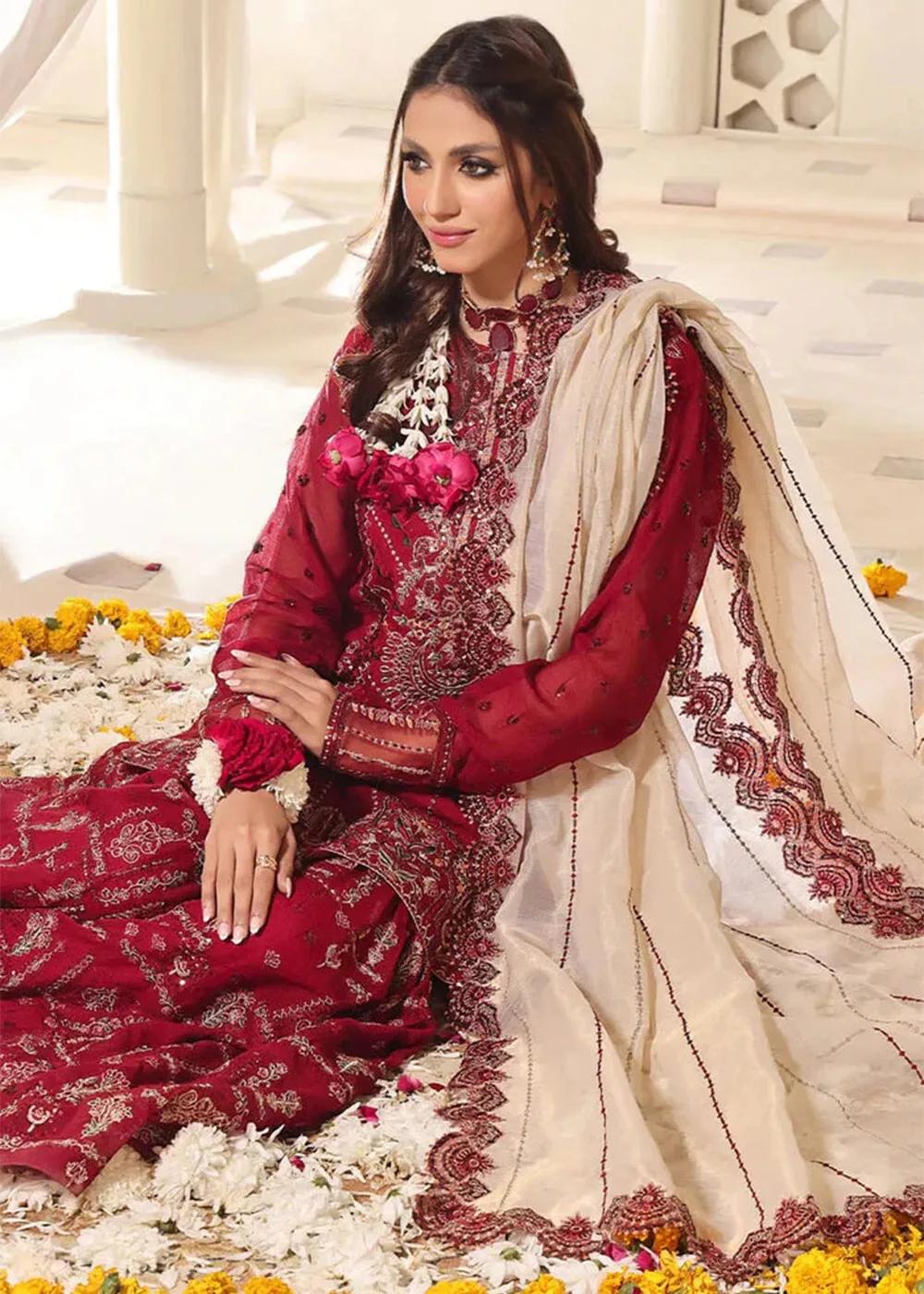 Unveiling the Opulent Khas Store Sale 3-Piece Embroidered Luxury Garrara Suit KNAC-2248