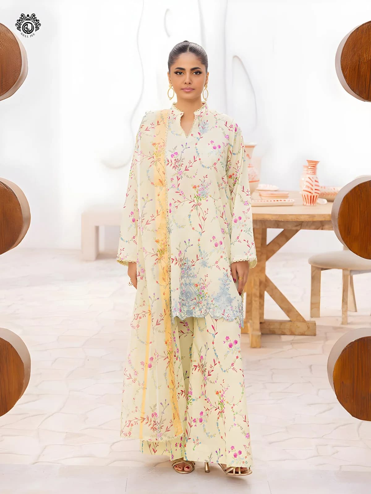 Gulljee Lawn Collection Sale Luxurious Digital Printed Embroidered Lawn Suit GZI2602A4 - Askani Group