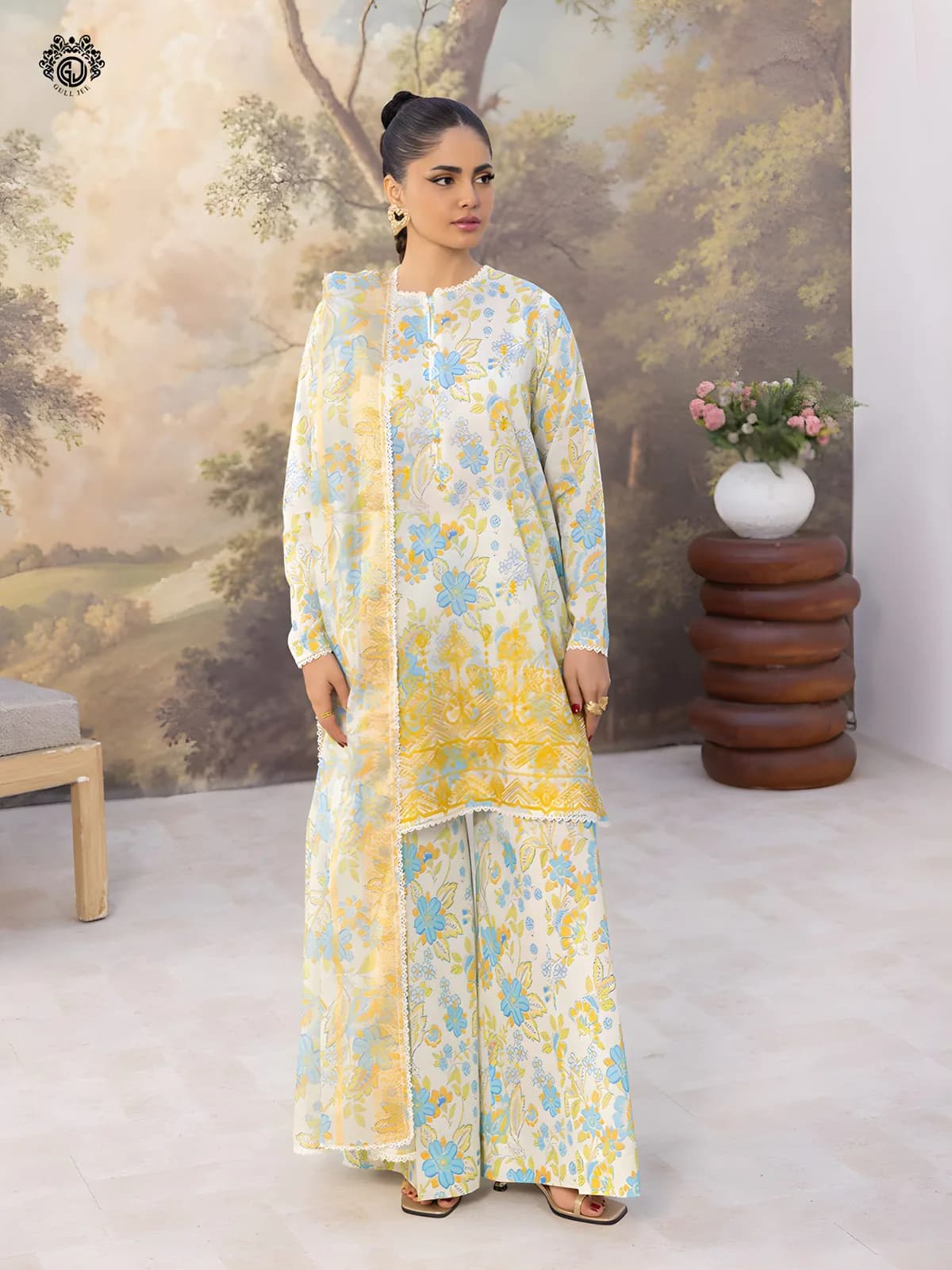 Gulljee Lawn Collection Sale Luxurious Digital Printed Embroidered Lawn Suit GZI2602A6 - Askani Group