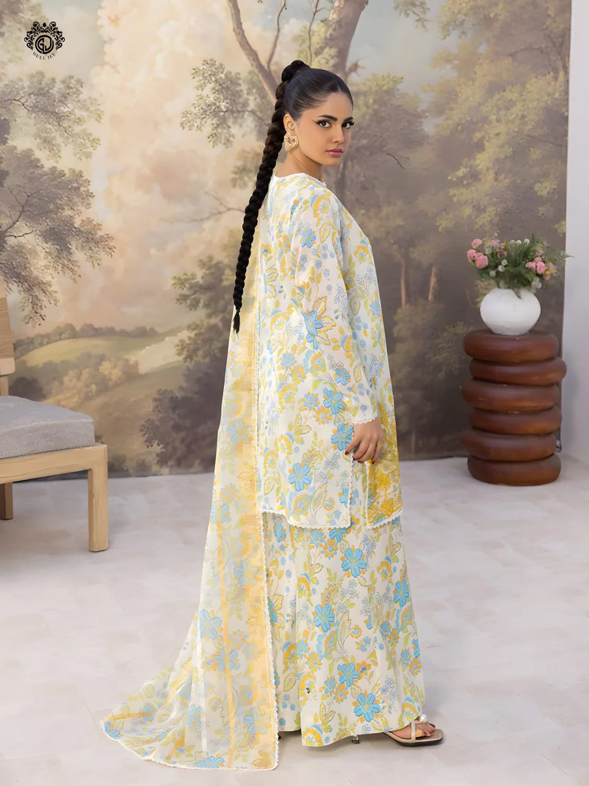 Gulljee Lawn Collection Sale Luxurious Digital Printed Embroidered Lawn Suit GZI2602A6 - Askani Group