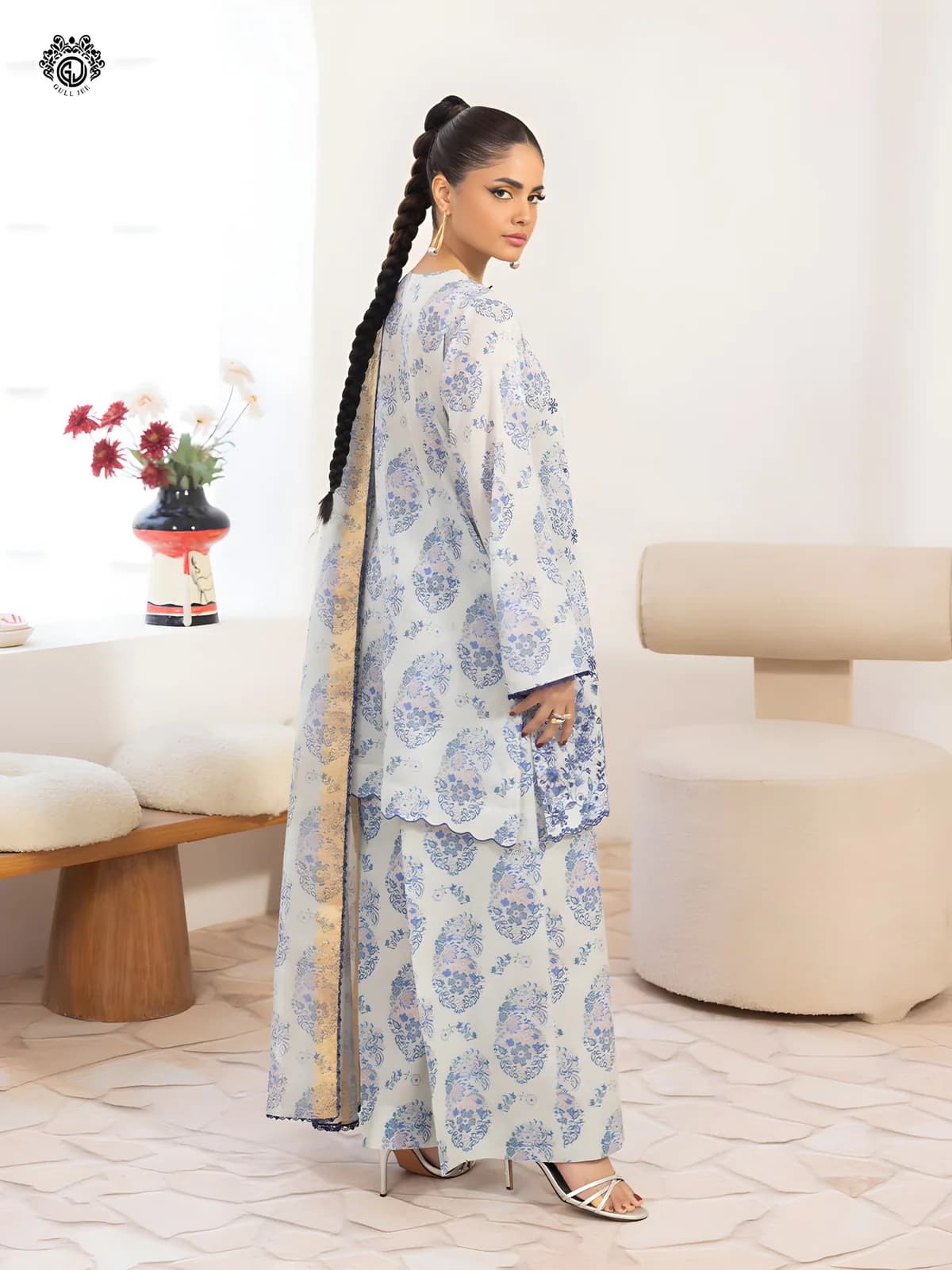 Gulljee Lawn Collection Sale Luxurious Digital Printed Embroidered Lawn Suit GZI2602A7 - Askani Group