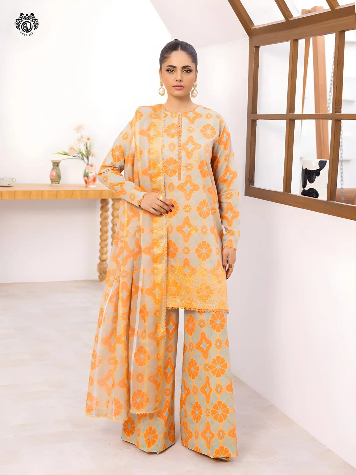 Gulljee Lawn Collection Sale Luxurious Digital Printed Embroidered Lawn Suit GZI2602A10 - Askani Group