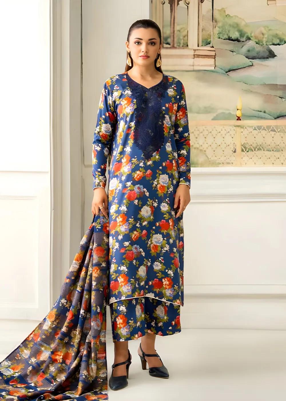 Brenish 3-Piece Unstitched Digital Printed Linen Bana Dora Suit
