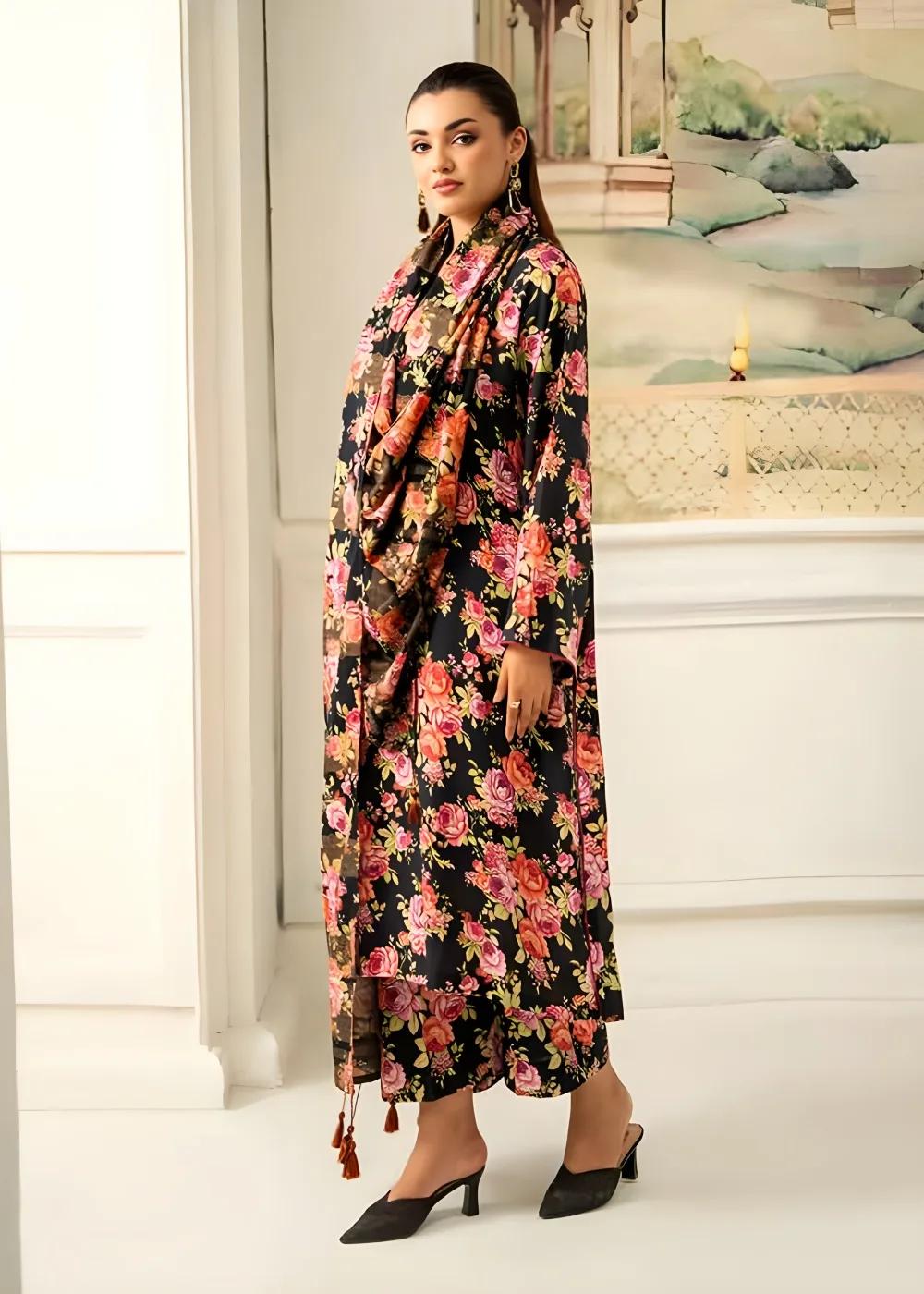 Brenish 3-Piece Unstitched Digital Printed Linen Bana Dora Suit