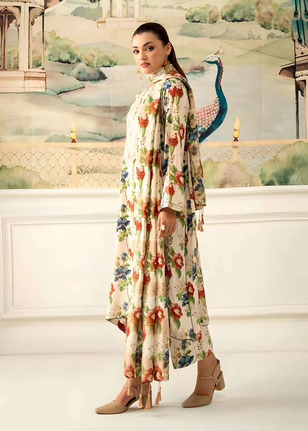 Brenish 3-Piece Unstitched Digital Printed Linen Bana Dora Suit