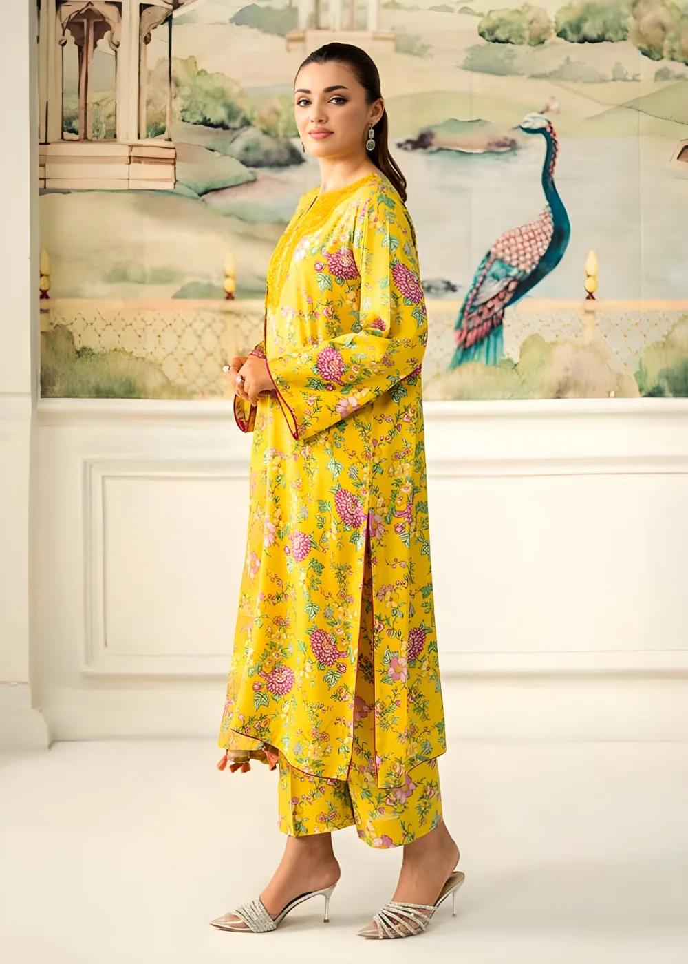 Brenish 3-Piece Unstitched Digital Printed Linen Bana Dora Suit