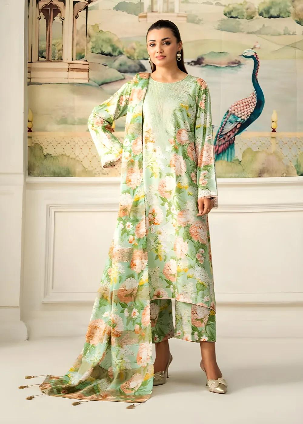 Brenish 3-Piece Unstitched Digital Printed Linen Bana Dora Suit