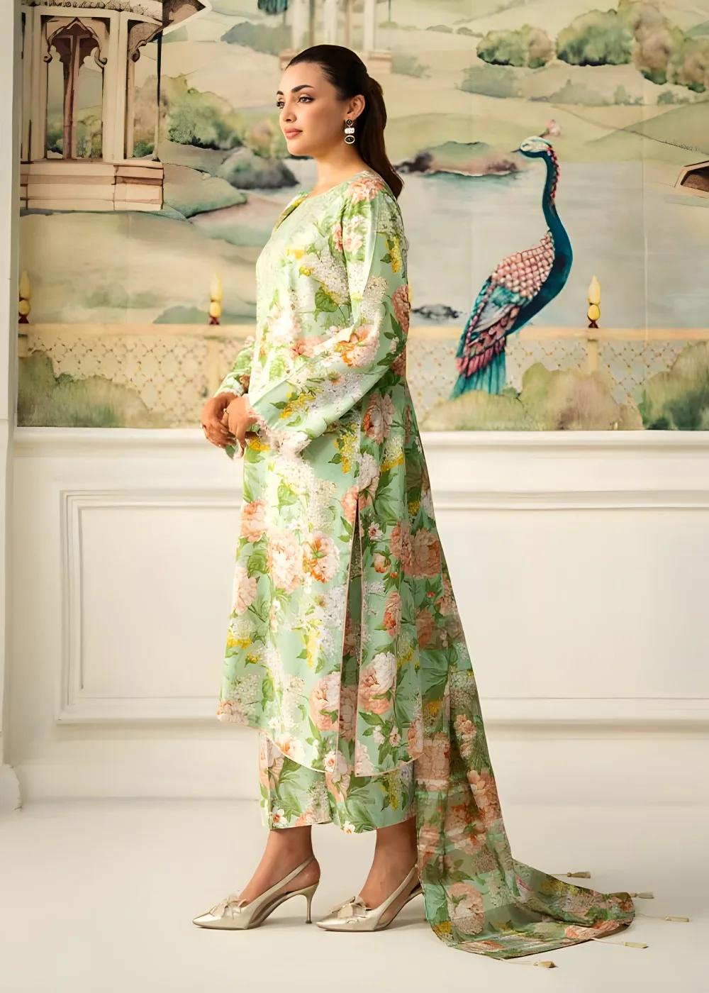 Brenish 3-Piece Unstitched Digital Printed Linen Bana Dora Suit