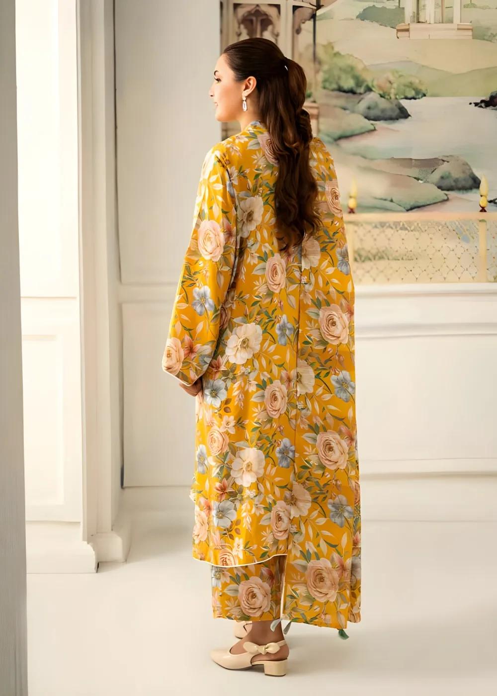 Brenish 3-Piece Unstitched Digital Printed Linen Bana Dora Suit