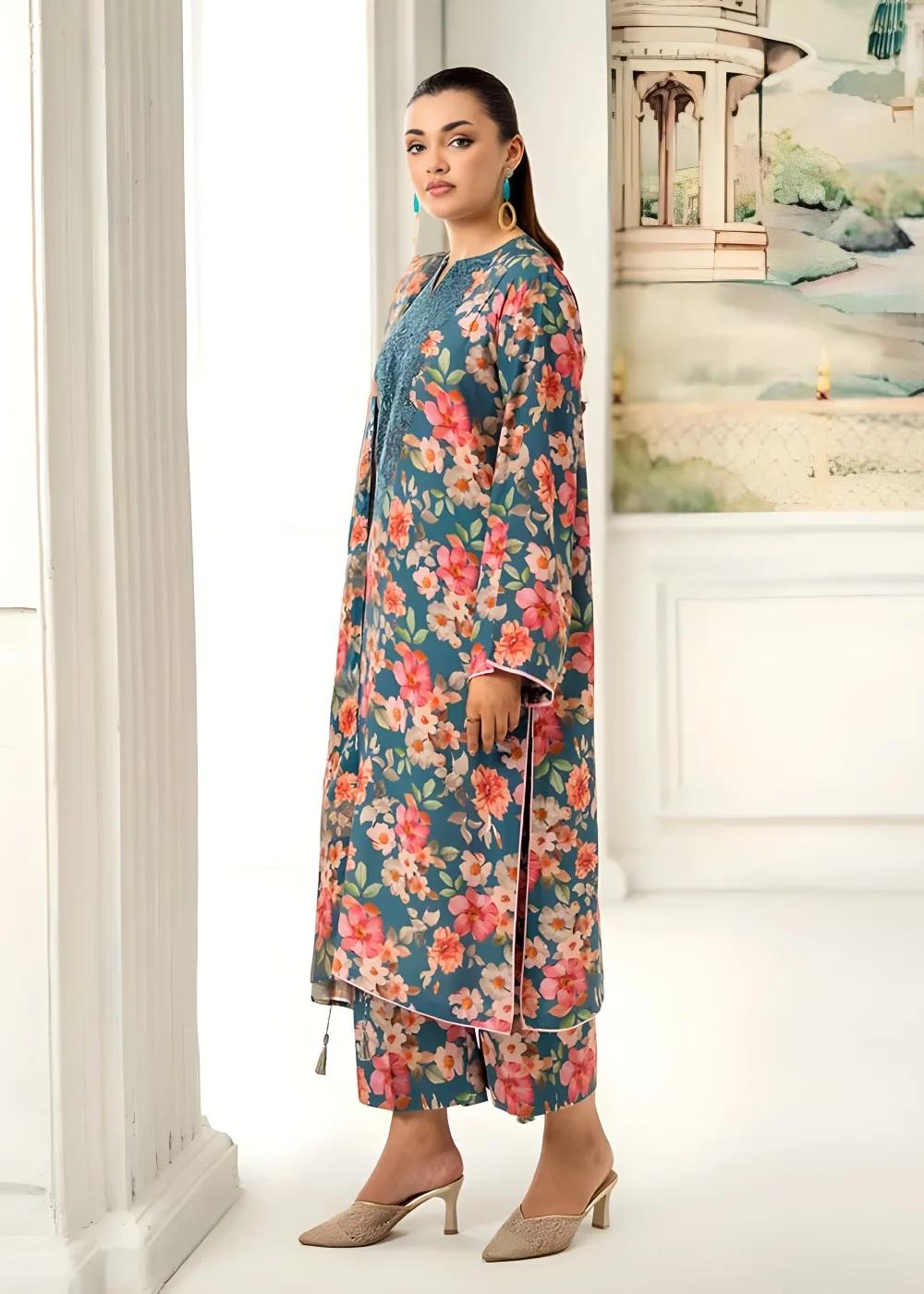 Brenish 3-Piece Unstitched Digital Printed Linen Bana Dora Suit