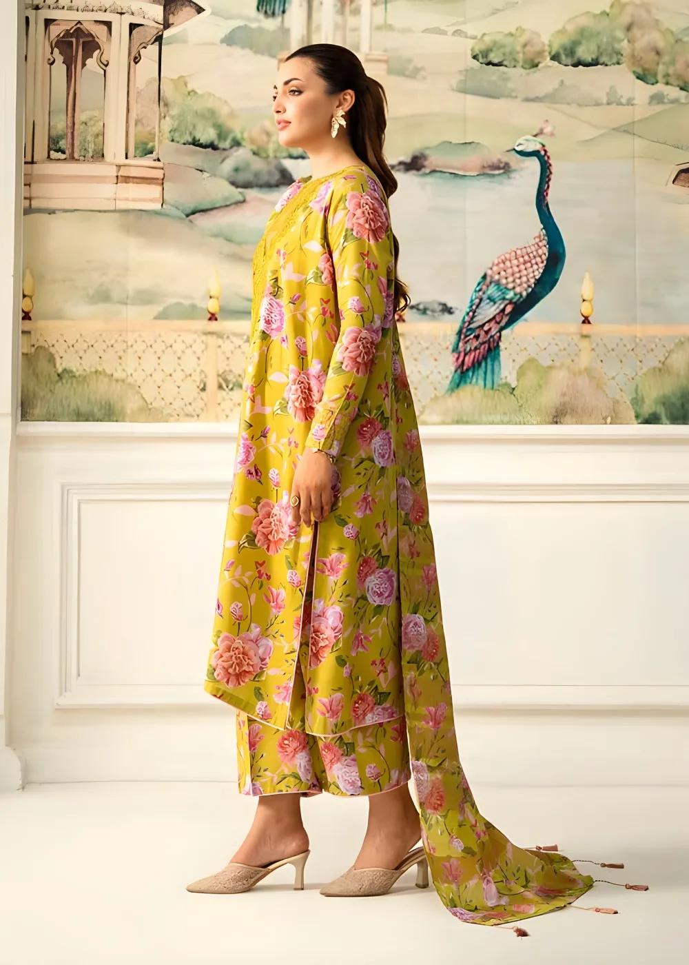 Brenish 3-Piece Unstitched Digital Printed Linen Bana Dora Suit