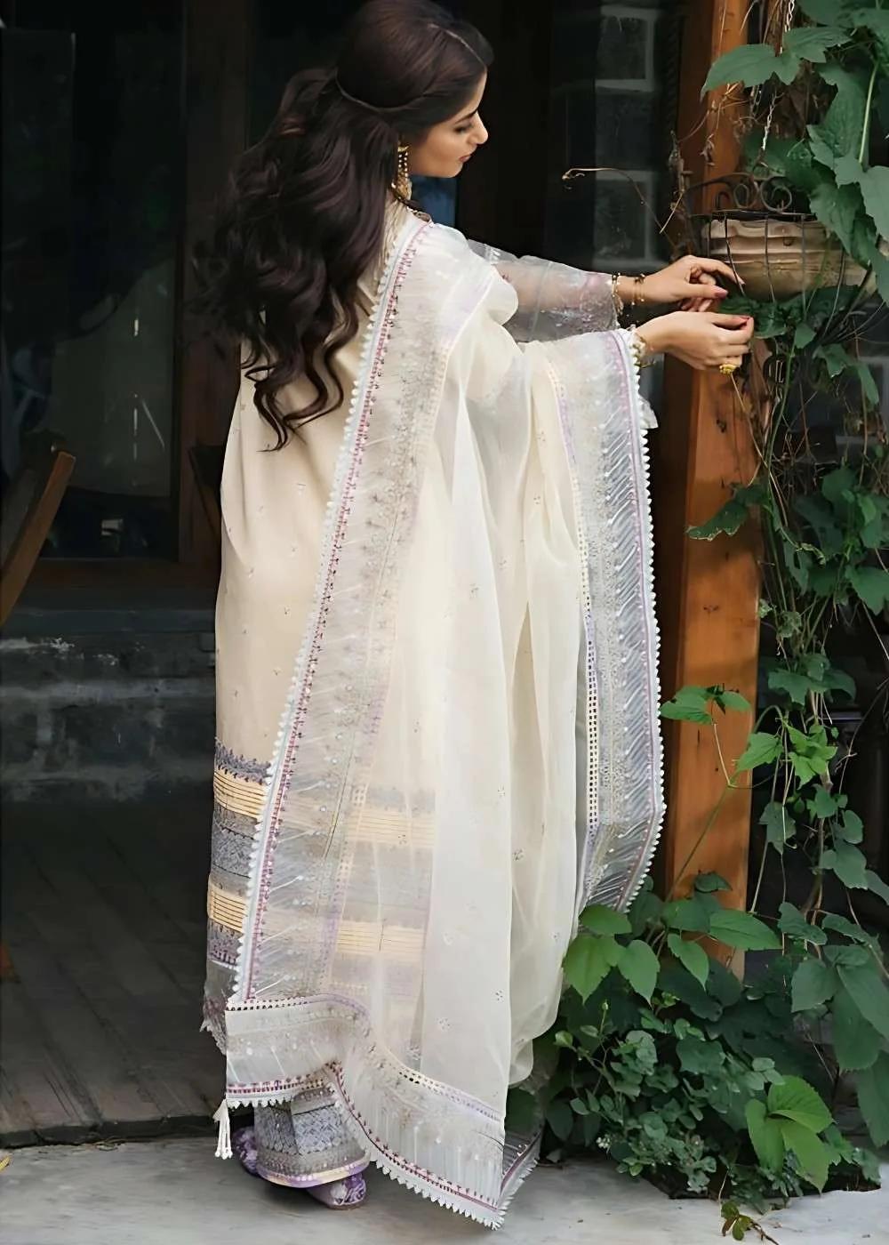 Qalamkar Party Suits for Women - Rahi Luxury Festive Lawn Collection EB-09 DAPHNE