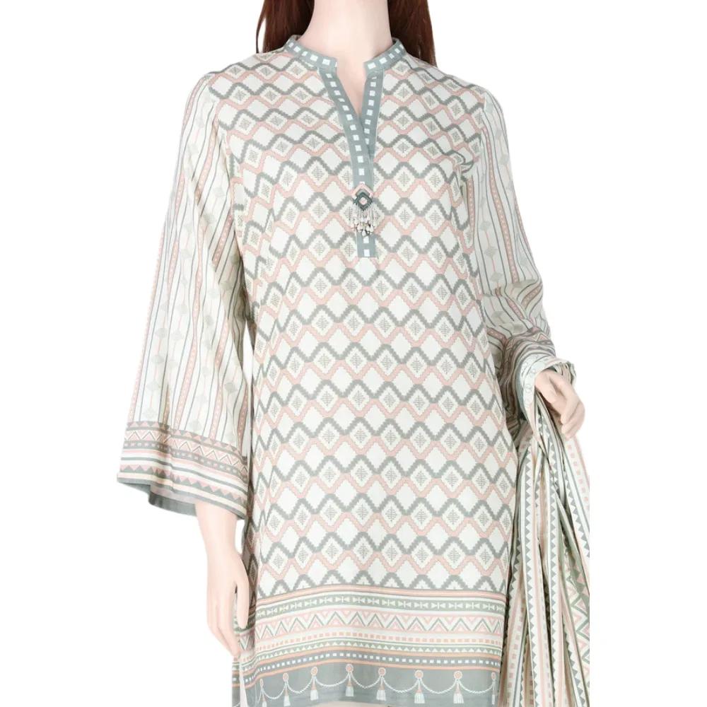 Saya Printed Khaddar: Elegant 2-Piece Suit for Timeless Style