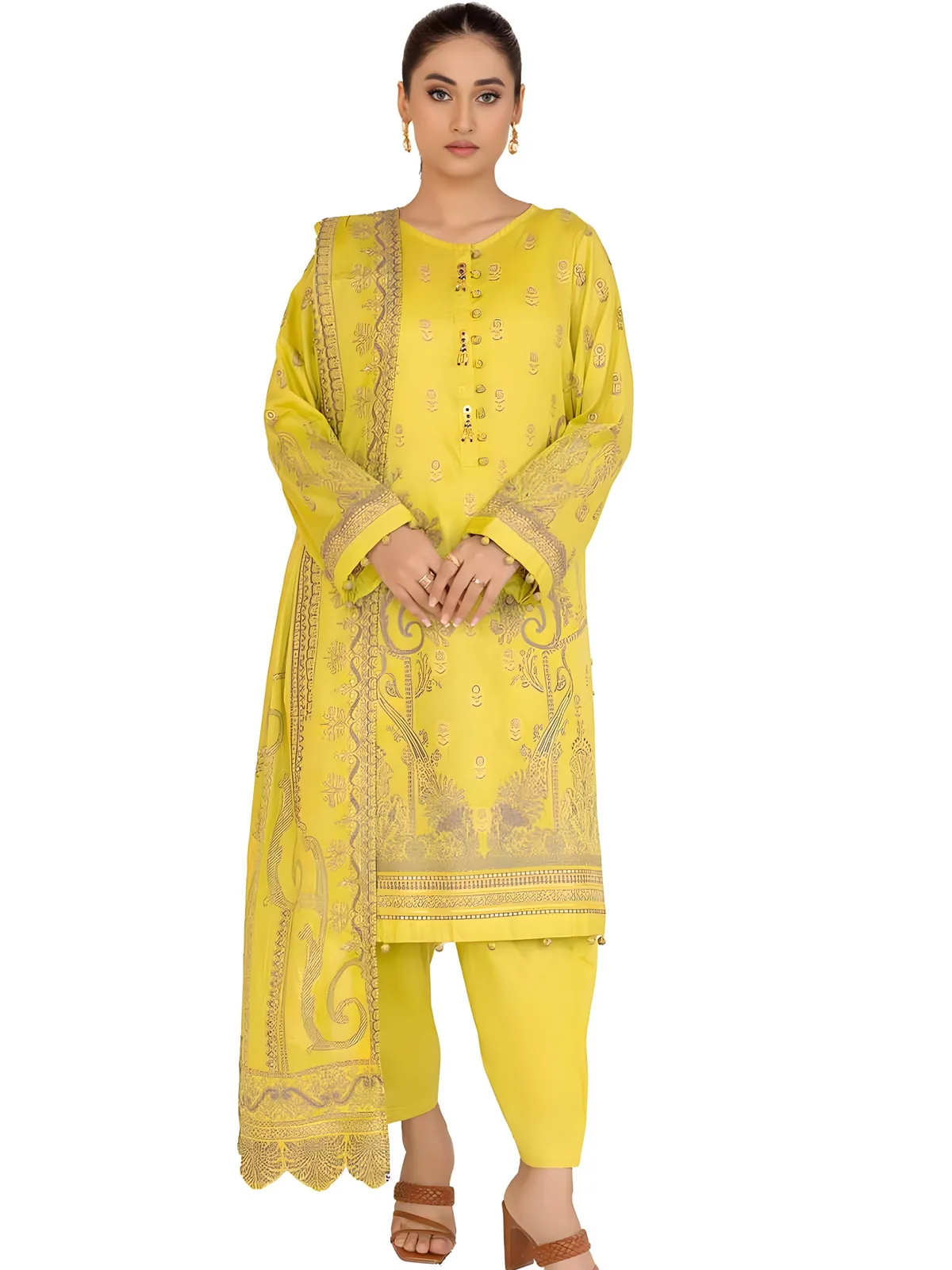 Luxury Jacquard Shirt with Jacquard Dupatta MJ-42036