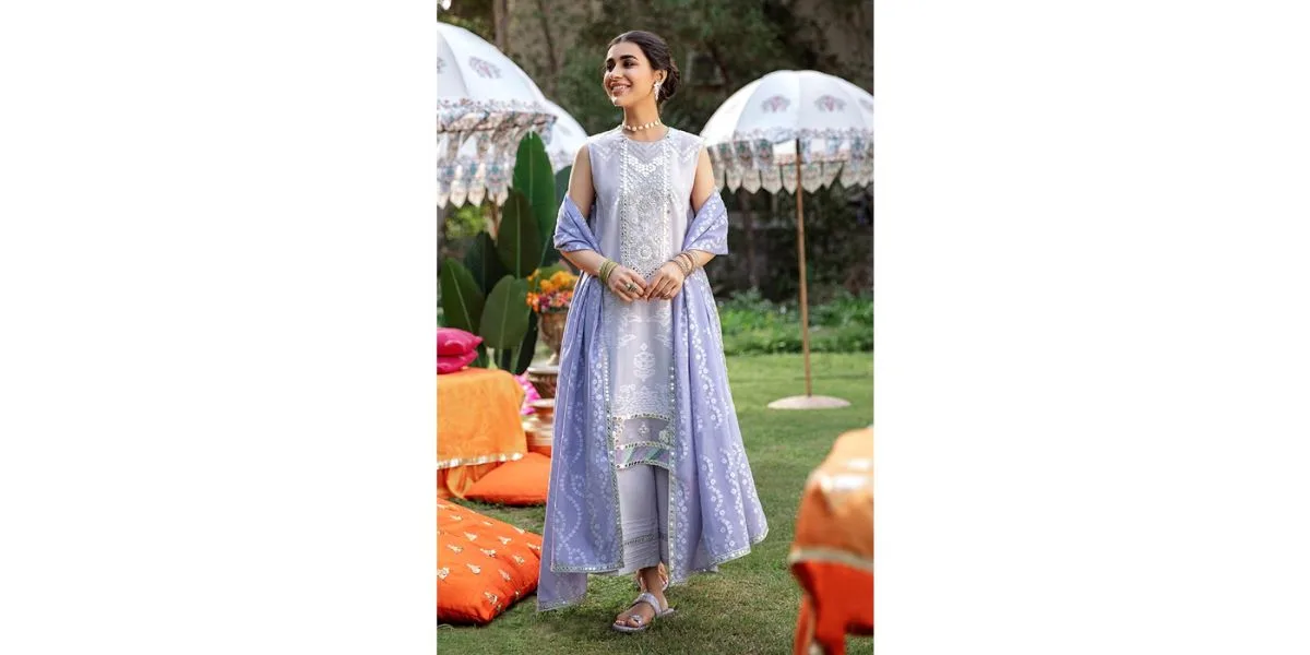 Mehrbano Premium Unstitched Lawn by Cross Stitch