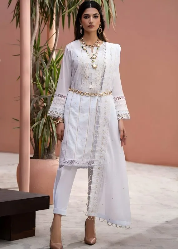 Gul Ahmed Ideas Sale 3-Piece Embroidered Lawn Unstitched Suit with Embroidered Denting Lawn Dupatta DN-42019 - Askani Group