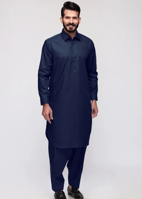 Gul Ahmed Men&amp;#039;s Unstitched Suits Sale Navy Blue Unstitched Fabric GUL 90000 F-ULTRA SOFT-NS - Askani Group