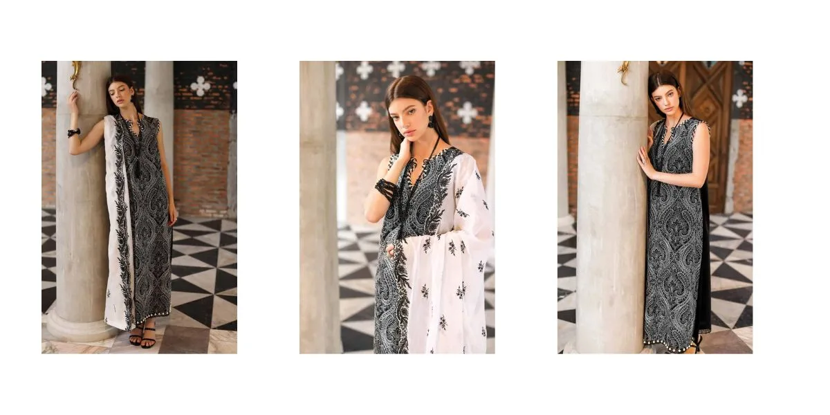 3PC Embroidered Lawn Unstitched Suit With Denting Lawn Dupatta DN-32065 by Gul Ahmed