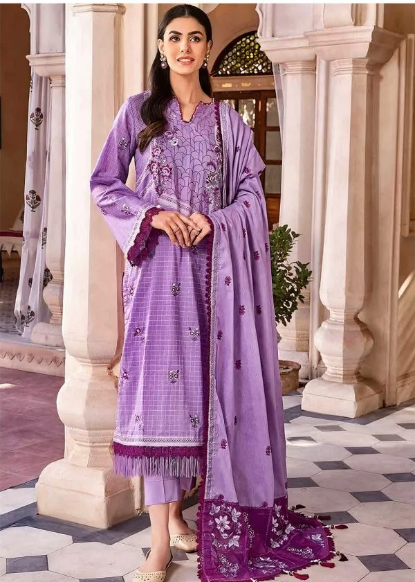 Gul Ahmed Shalwar Kameez Design 3-Piece Embroidered Lawn Unstitched Suit With Embroidered Denting Lawn Dupatta DN-32041 - Askani Group