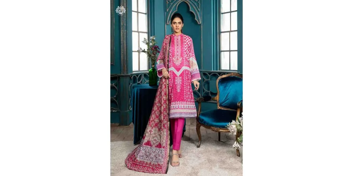 Ruhay Sukhan 3-Piece Unstitched by Gulljee (SHIRT, TROUSER &amp;amp; DUPATTA)