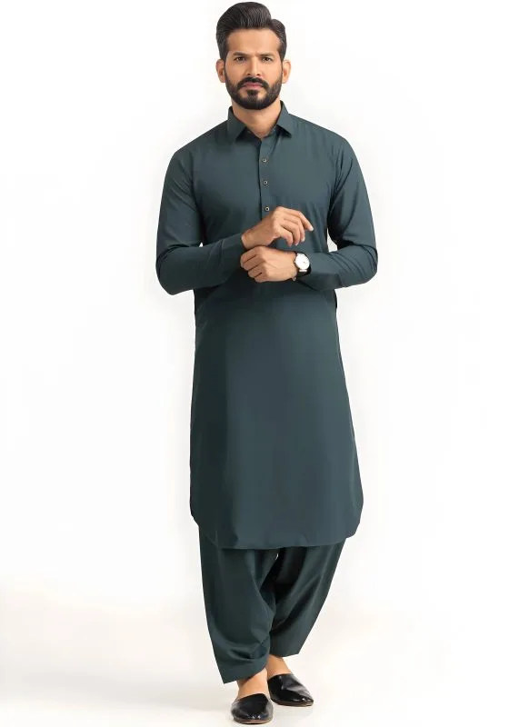 Gul Ahmed Cotton for Men Gul Cotilla-NS Dark Green Premium Fine 100% Cotton Unstitched Fabric Suit - Askani Group