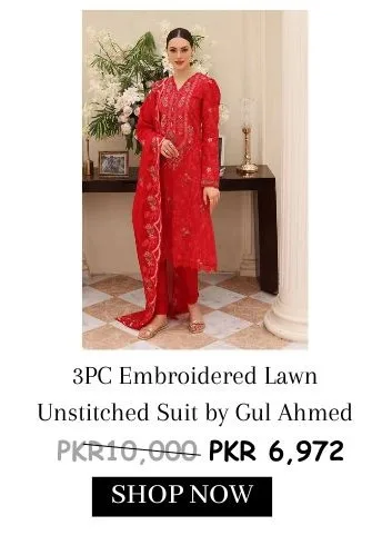 3PC Embroidered Lawn Unstitched Printed Suit