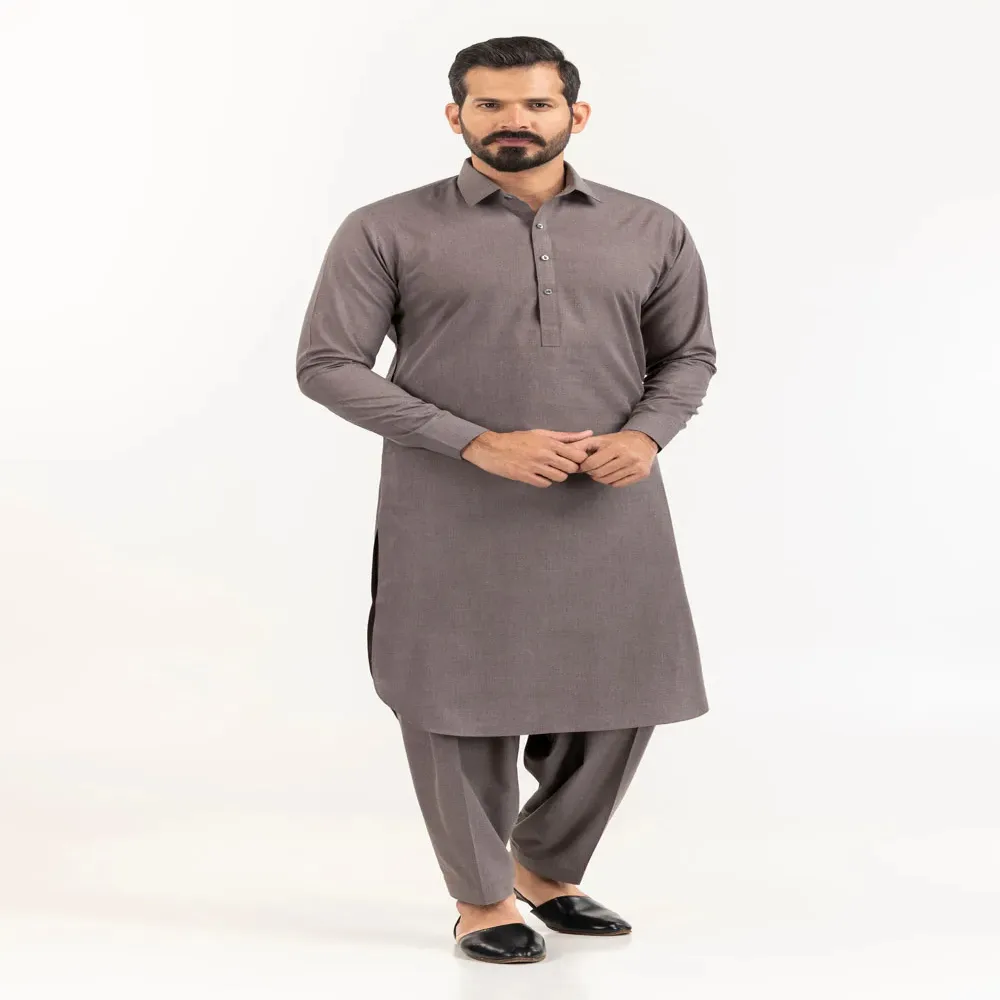 Dark Brown Gul Cartier Unstitched Fabric Blended - Ideas Sale 2023 by Gul Ahmed - 117086