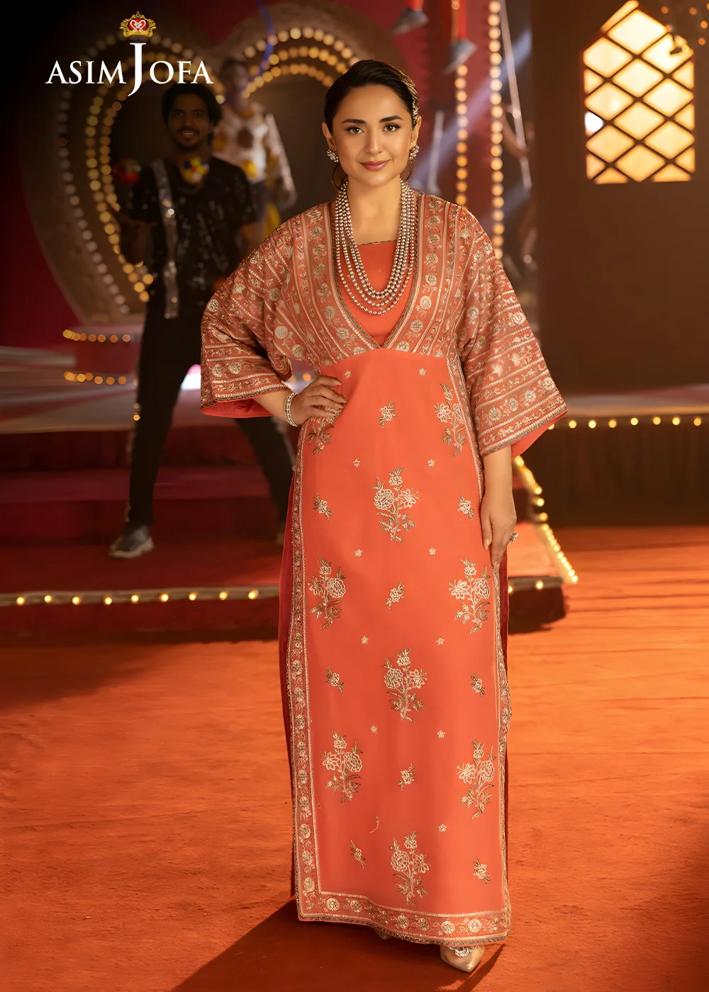Asim Jofa 2-Piece Unstitched Luxury Embroidered Chiffon Shirt with Luxury Silk Trouser AJLFF-14
