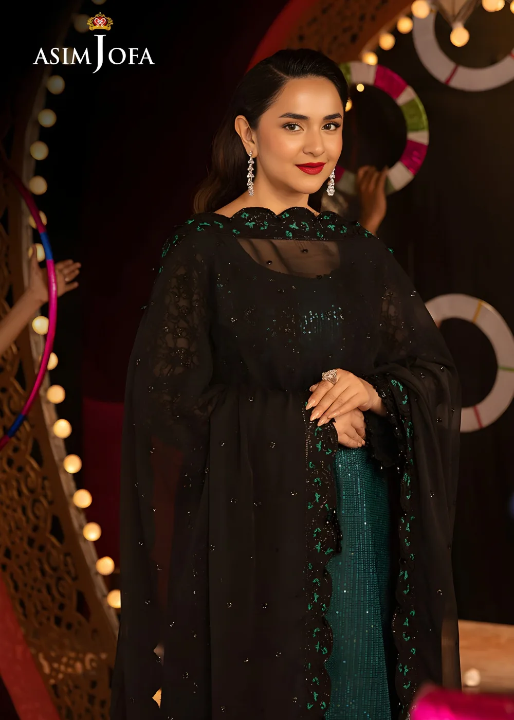 Asim Jofa 3-Piece Unstitched Embroidered Sequin Net Shirt with Embroidered Silk Dupatta AJLFF-20