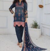 3 Piece Digital Print Embroidery Lawn Dress Fiza Noor Volume Baghi FN-03