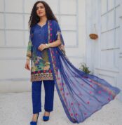 3 Piece Digital Print Embroidery Lawn Dress Fiza Noor Volume Baghi FN-04