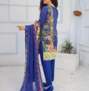 3 Piece Digital Print Embroidery Lawn Dress Fiza Noor Volume Baghi FN-04