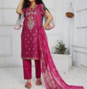 3 Piece Digital Print Embroidery Lawn Dress Fiza Noor Volume Baghi FN-06